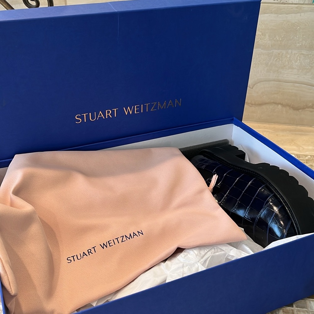 Stuart Weitzman Presley Combat Boot In Midnight B… - image 5